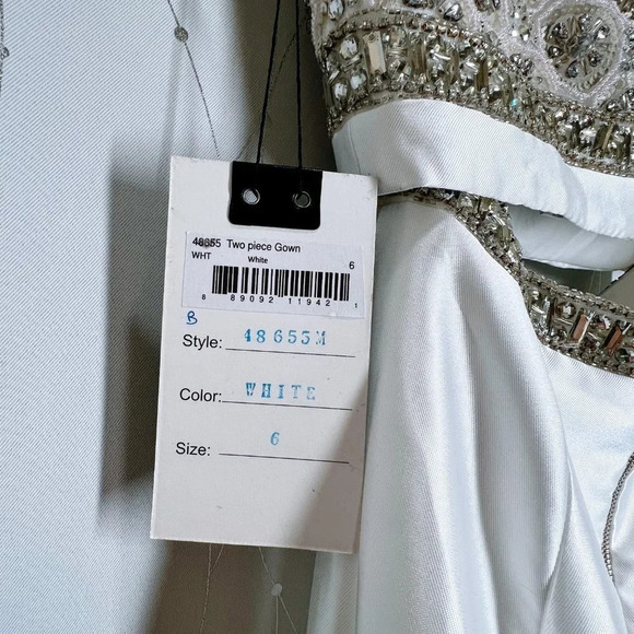 NWT Mac Duggal White Two Piece Formal Pageant Gown $598 - Picture 10 of 10